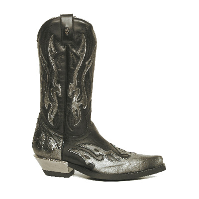 New Rock - M-7921-S3 CowboyLaarzen - Zwart/Grijs